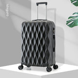 Black small hard shell cabin suitcase with password lock and spinner wheels