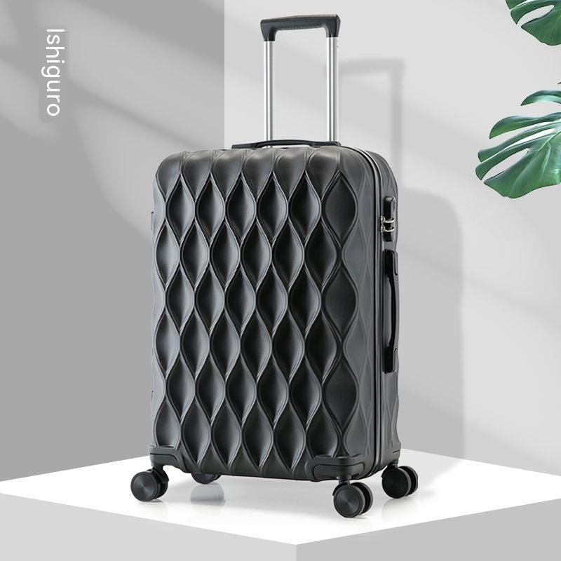 Black small hard shell cabin suitcase with password lock and spinner wheels