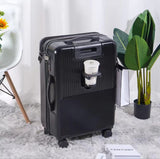 Black women’s hand luggage with password protection, spinner wheels and sleek design