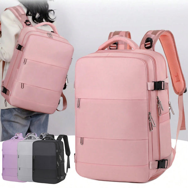 women’s large capacity travel backpack with laptop sleeve and wet/dry compartments